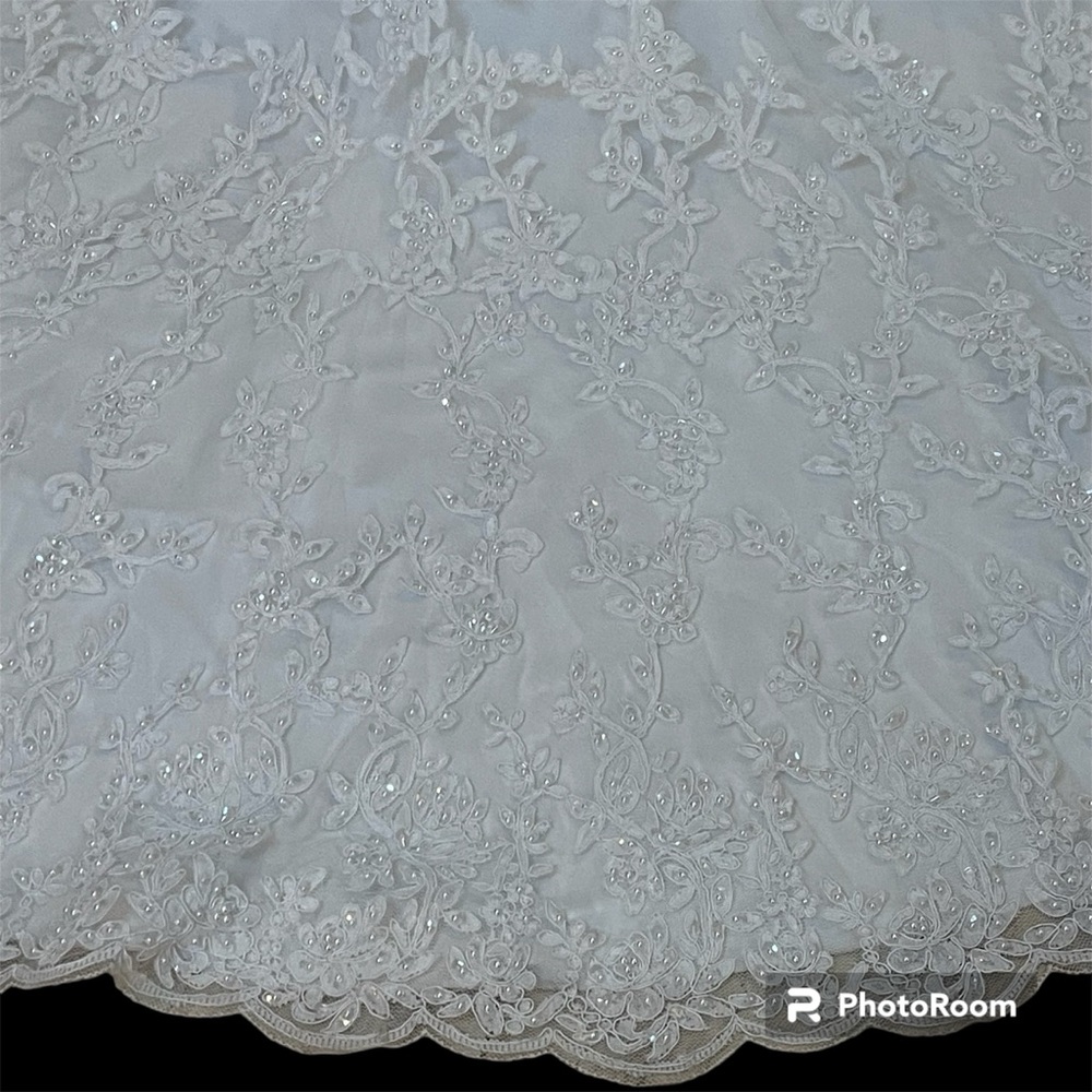 Michelangelo Strapless Lace Sequence & Beads Whit… - image 6